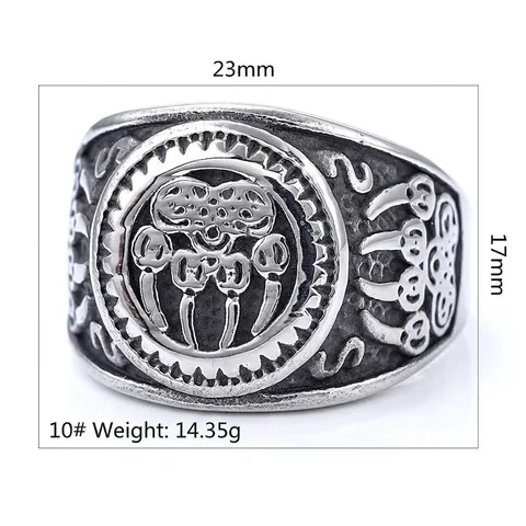 Anello Artiglio Di Orso Vichingo Acciaio Inossidabile Retro Gotico Distressed Punk Rock Gioielli Per Uomini Donne Unisex