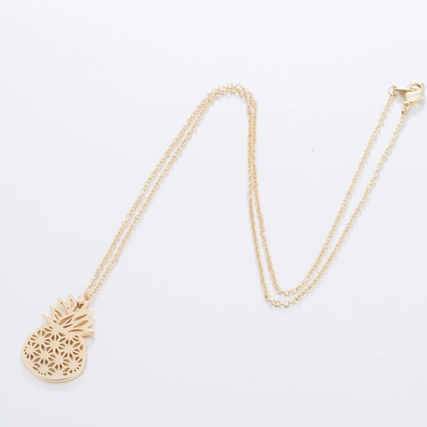 Collar Con Colgante De Piña Acero Inoxidable Hueco Forma Fruta Geométrica Minimalista Diseño De Nicho Joyas Para Mujeres