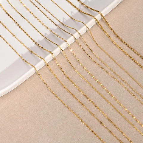 Collana a Catena Minimalista in Acciaio Inossidabile per Donna Placcata Oro Argento Catena a Onde Catena a Serpente Eleganti Gioielli Regalo
