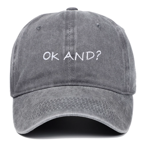 Baseball Cap Washed Cotton OK AND? Letter Embroidery Vintage Adjustable Sun Protection Outdoor Hat For Men Women