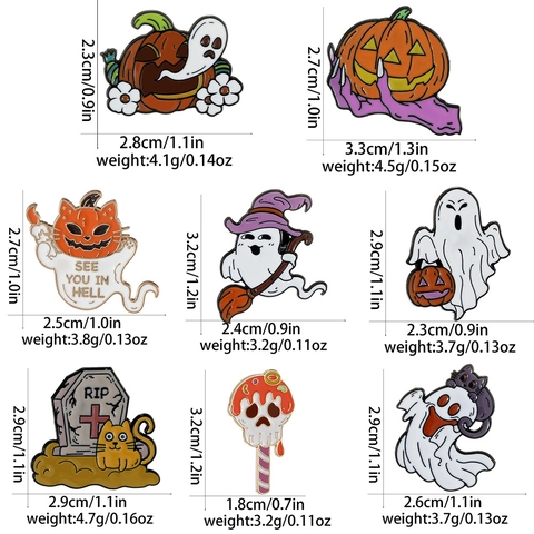 Halloween Geist Kürbis Hexe Totenkopf Emaille Brosche Pin Kollektion Für Damen Herren Legierung Cartoon Abzeichen Modeschmuck