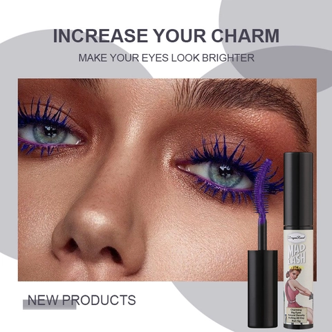 Colored Mascara Waterproof Lengthening Curling Volumizing Smudge Proof White Purple Brown Blue Black Green Retro Style