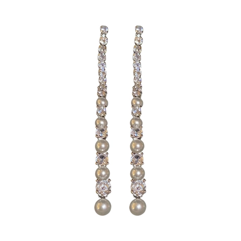Lange Quastenohrringe Mit Künstliche Perlen Und Zirkonia Silberohrstecker Eleganter Vintage Stil Für Damen