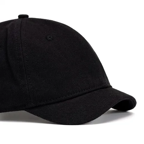 Casquette De Baseball À Bord Court Coton À Chevrons Réglable Rétro Protection Solaire Souple Pour Hommes Femmes