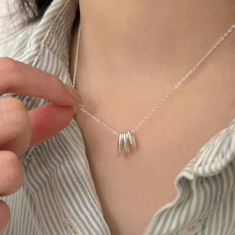 Collar De Plata Esterlina 925 Con Colgantes De Gota Graduados Joyería Estética Pulida Minimalista Para Mujeres