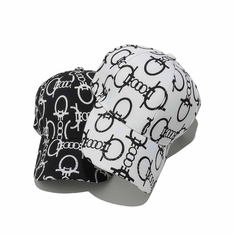 Casquette De Baseball Polyester Imprimé Chaîne De Ceinture Streetwear Protection Solaire Hip Hop Unisexe Réglable
