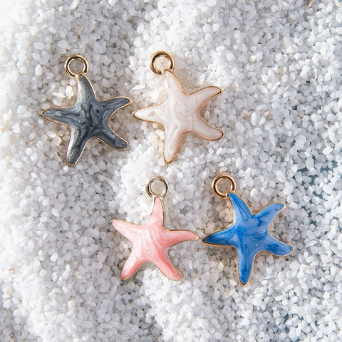 Starfish Charms Alloy Enamel Pendants For DIY Jewelry Making Bracelet Necklace Accessories Summer Marine Style