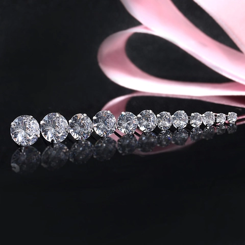 925 Sterlingsilber Zirkonia Ohrstecker Für Damen Herren Minimalistisch Rund Vier-Klauen-Fassung Inlaid Piercing Schmuck Anti-Allergie Geschenk