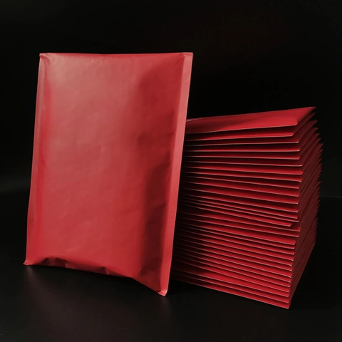 Waterproof Kraft Paper Bubble Mailers Padded Envelopes Self Adhesive Shipping Bags Mailing Packaging Red Black