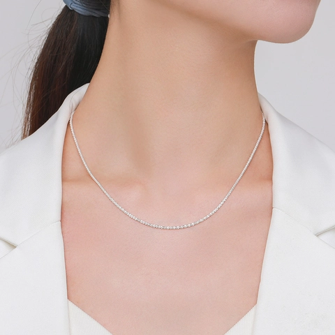 Collana Argento Sterling 925 Gypsophila Catena Clavicvola Minimalista Scintillante Donna Regolabile Con Ciondolo Stella