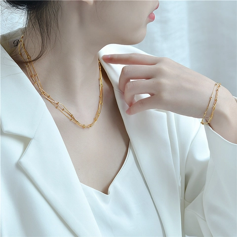 Dreilagige Schlangenkette Halskette 925 Sterling Silber Polierte Perlen Minimalistischer Eleganter Schmuck Für Damen