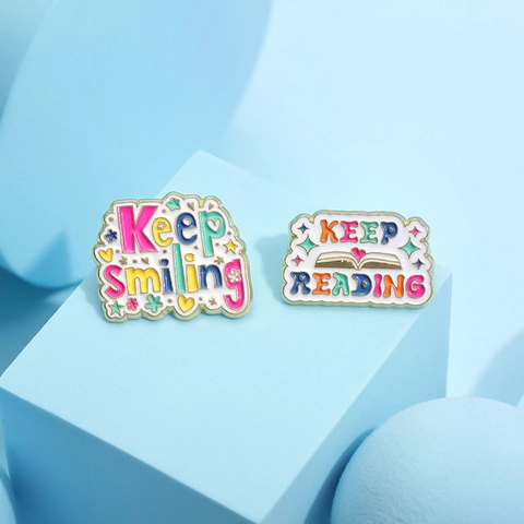 Inspirierende Englische Zitat Emaille Brosche Cartoon Blume Kunst Palette Buch Metall Pin Abzeichen Für Rucksack Kleidung Dekoration Schmuck Zubehör