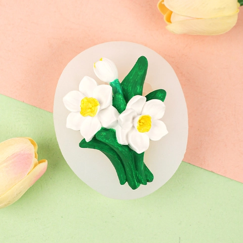 Flower Silicone Mold Three Dimensional Floral Shape For Fondant Chocolate Candle Plaster DIY Ornament Handcrafted