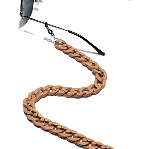 Cadena De Gafas De Acrílico Color Madera Correa Antideslizante Con Bucles De Silicona Para Gafas De Sol Ligeras