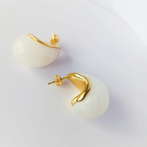 Vintage-Ohrhänger Mit Harzeinlage Und 18K Vergoldetem Edelstahl Geometrisches Minimalistisches Design Für Frauen