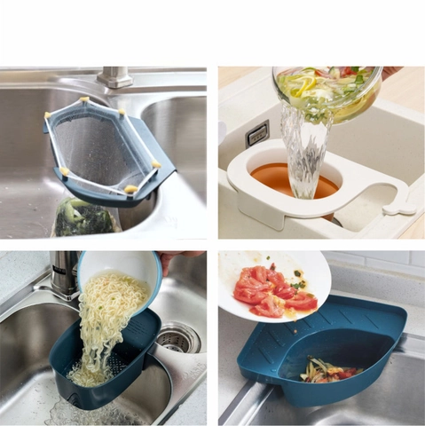Panier De Drainage De L'Évier De Cuisine En Forme De Baleine PP TPR Pliable Filtre À Fruits Et Légumes Passoire À Déchets Suspendue