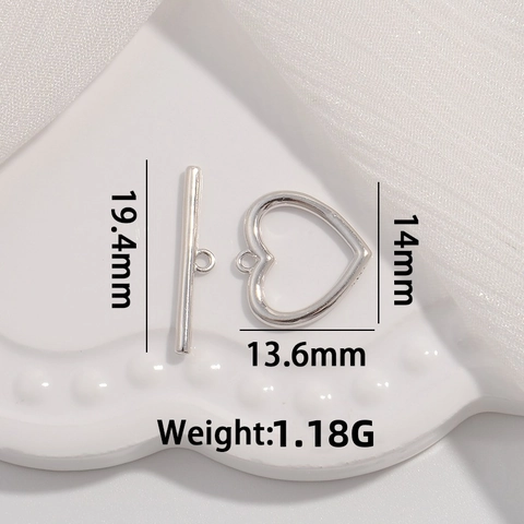 S925 Argento Sterling Chiusura A Gancio Cuore Trifoglio Rotondo Connettore Fibbia OT Per DIY Collana Bracciale Gioielli