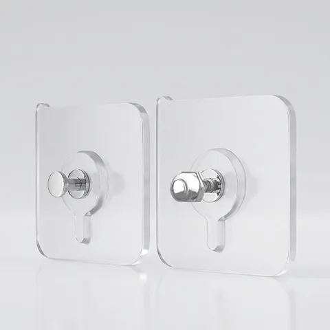 Stanzfreie Klebe Schraubaufkleber Transparente Wandhaken Spurenlose Bilderrahmen Aufhänger Wasserdicht Kunststoff Metall Dekor