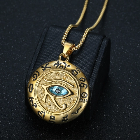 Eye Of Horus Anhänger Halskette 316L Edelstahl Altägyptischer Stil Retro Vintage Schmuck Für Männer Frauen