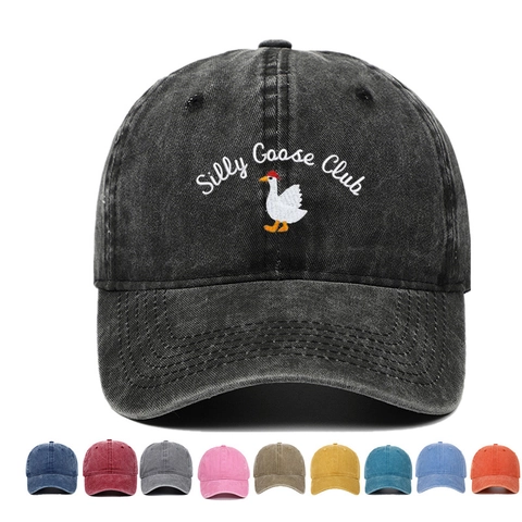 Cappello Da Baseball Ricamato Silly Goose Club Cotone Lavato Vintage Cappello Sole Regolabile Sport All Aperto Unisex