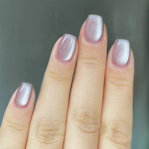 Uñas Postizas Press On Morado Ojo De Gato Gelatina Plástico ABS Corto Cuadrado Redondo Extraíble Simple Suave Degradado Francés Mujer