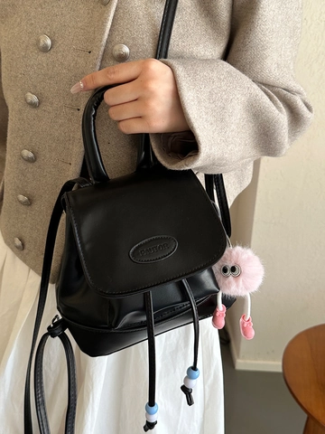 Mini Zaino Donna Pelle PU Denim Cuciture Chiusura Con Coulisse Stile Vintage College Borsa Alla Moda Versatile