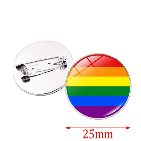 Spilla Pride Arcobaleno Creativa Distintivo Rotondo in Lega e Vetro Per Decorazione Borsa Abbigliamento Gioielli LGBT Moda Regalo