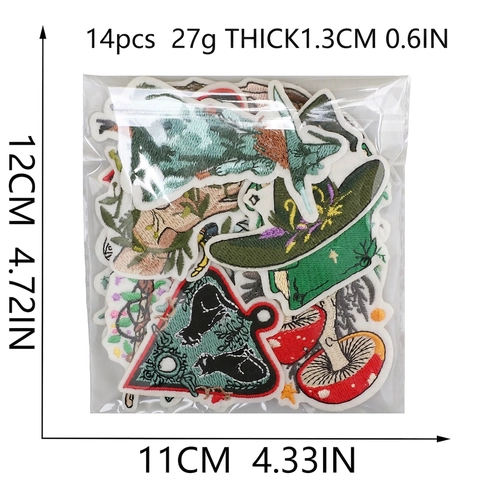 Witchcraft Mystery Pilz Motte Stickerei Aufnäher Zum Aufbügeln Bestickte Abzeichen Für Kleidung Taschen DIY Dekor