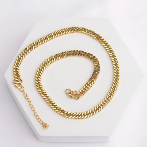 Vintage Edelstahl 18K Vergoldete Panzerkette Halskette Für Damen Punk Hip Hop Stil Retro Schmuck Geschenk