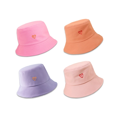 Cappello Alla Pescatora In Cotone Con Ricamo A Cuore Protezione Solare Cappello Da Sole Casual Per Donne E Uomini