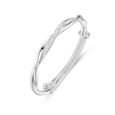 Mobius Gedraaide Touw Armring Verzilverd Koper Open Verstelbare Armband Elegant Sieradencadeau Voor Vrouwen
