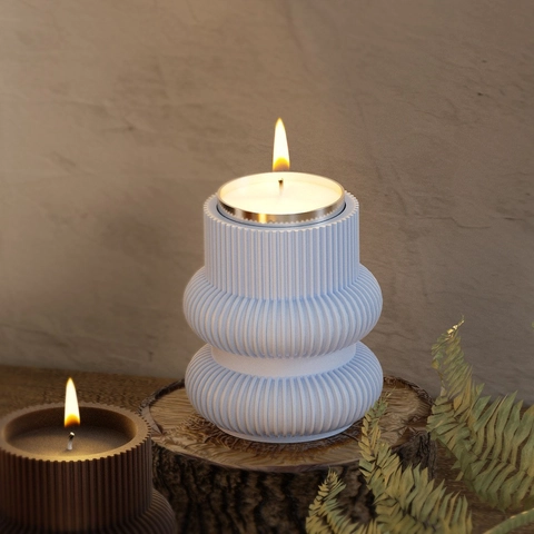 Geometric Striped Lantern Shape Silicone Candle Mold Aromatherapy DIY Handmade Plaster Resin Casting Craft Home Decor Accessory