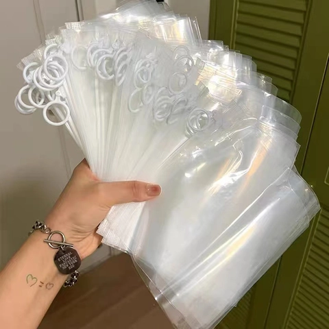 Minimalist Transparent Plastic Storage Bag With Ring Pull Zipper Portable Waterproof Pouch For Travel Stationary Organizing