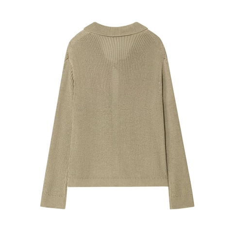 Cardigan In Maglia Grossa Da Donna Maglione Vintage Bottoni In Corno Revers Scollo A V Manica Lunga Casual Tinta Unita