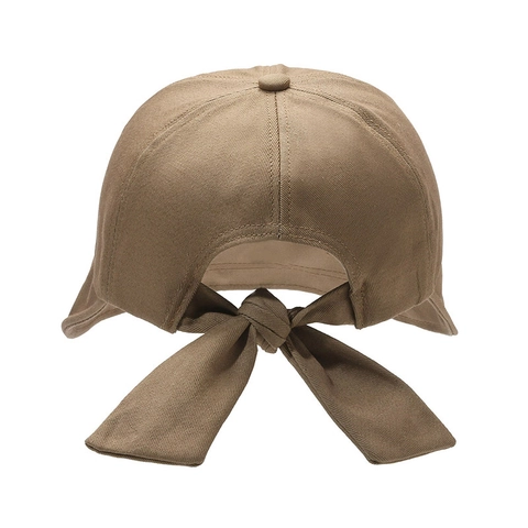 Cappello Da Baseball Donna Protezione Solare Con Tesa Larga Decorazione Fiocco Regolabile Poliestere Estate Moda
