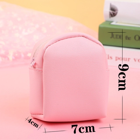 Mini Backpack Shape Coin Purse PU Leather Keychain Wallet Zipper Small Bag For Women Girls Earphone Case Storage Bag