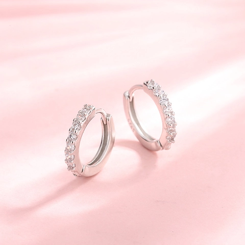 925 Sterling Zilveren Creolen Met Zirkonia Sierlijke Minimalistische Koreaanse Stijl Elegante Sieraden Voor Dames
