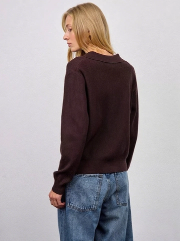 Women Long Sleeve Knit Cardigan Sweater Lapel Collar Ribbed Solid Color Gold Buttons Elegant Office Lady Casual Top