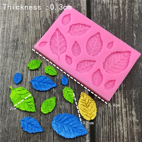 Molde De Silicona Con Forma De Hoja Para Decoración De Pasteles Fondant Chocolate Resina Arcilla DIY