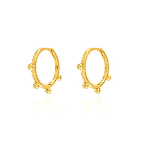 Orecchini A Cerchio Geometrici Con Perline E Perno In Argento Sterling 925 Rame Piccoli Gioielli Huggies Minimalisti Da Donna