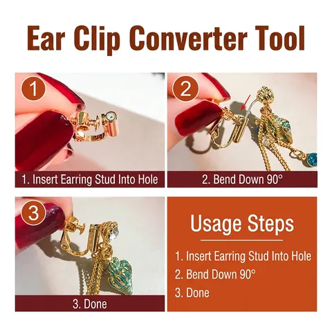 Convertitore Per Orecchini Clip-On Per Orecchie Senza Buchi Lega Spirale Regolabile Con Silver Earring Post