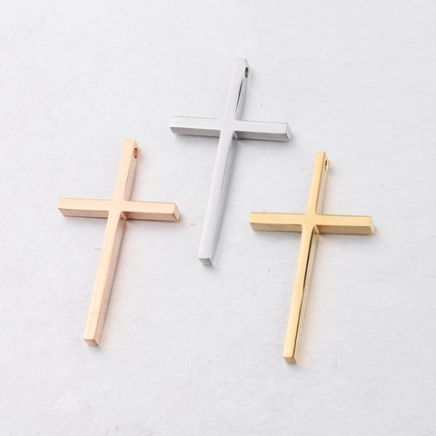 Pendenti A Croce Acciaio Inossidabile 304 Lucidato A Specchio DIY Gioielleria Accessori Religiosi Hip Hop