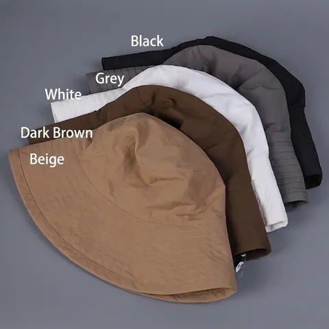 Sombrero De Pescador De Ala Ancha Para Mujer Protección Solar Viajes Al Aire Libre Minimalista Color Sólido Poliéster Con Cordón