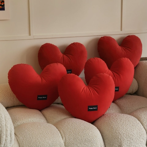 Herzförmiges Dekokissen Rot Weich Samt Kissen Für Sofa Couch Wohnzimmer Heimdeko Hochzeitsgeschenk