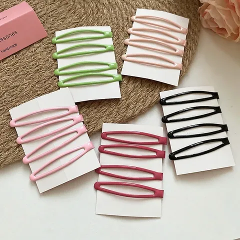 Pinzas Para El Cabello Geométricas Huecas De Metal Lacado Color Caramelo Dopamina Accesorios Para El Cabello Para Mujeres Niñas