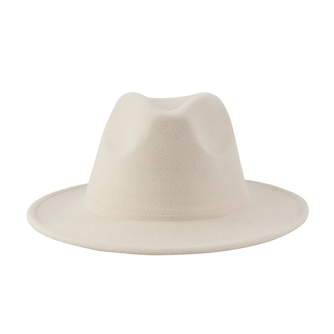 Classic Fedora Hat Wide Brim Felt Vintage Jazz Cap For Men Women Solid Color Elegant British Style Sun Protection