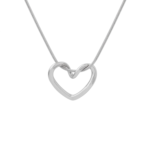 Minimalist Titanium Steel Hollow Heart Pendant Necklace For Women Elegant Electroplated Snake Chain Fashion Jewelry Gift
