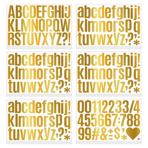 Adesivi Lettere E Numeri Dorati Vinile Impermeabile Autoadesivo Decorazione DIY Per Cassetta Postale Scrapbooking