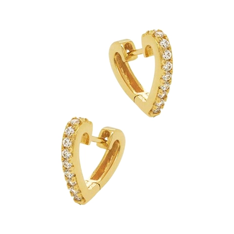 Orecchini A Cerchio A Cuore Con Perno In Argento Sterling 925 Rame Strass Gioielli Eleganti Per Donna