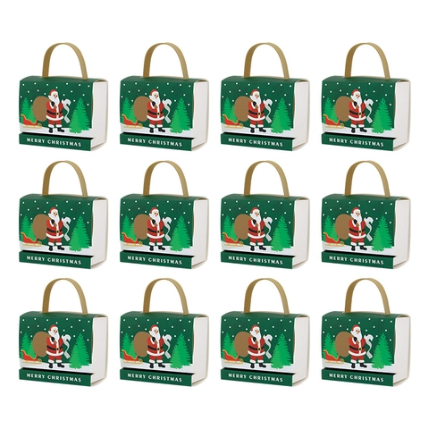 Weihnachtsgeschenkbox Tragbare Papier Süßigkeiten Schublade Verpackung Mit Griff Weihnachtsmann Schneemann Party